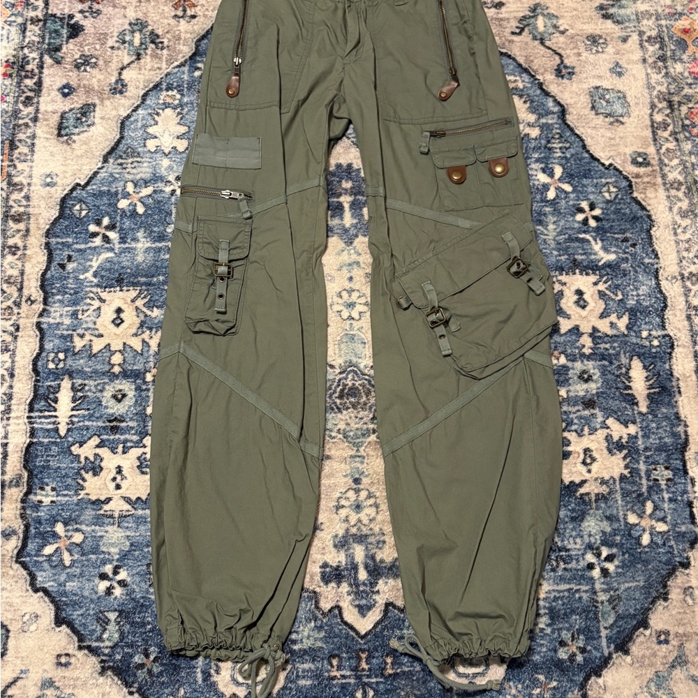 Boston Proper Green Cargo Pants Relaxed Fit